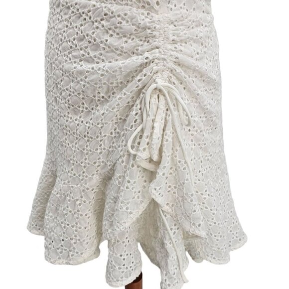 Bardot Womens 10 Nadia‎ Tie Back Eyelet Mini Dress NWT - Picture 7 of 11